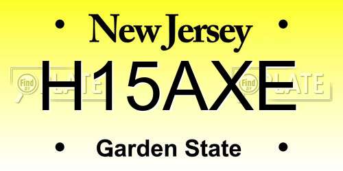 H15AXE New Jersey License Plate