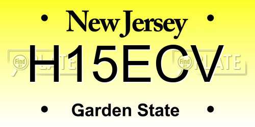 H15ECV New Jersey License Plate