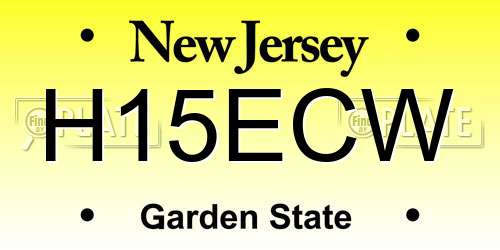 H15ECW New Jersey License Plate