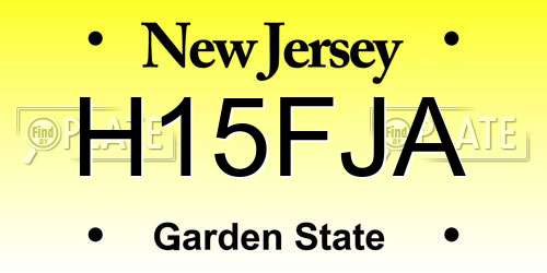 H15FJA New Jersey License Plate