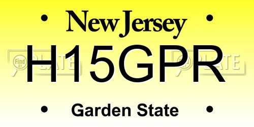 H15GPR New Jersey License Plate