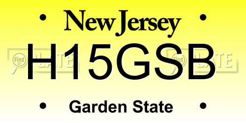 H15GSB New Jersey License Plate