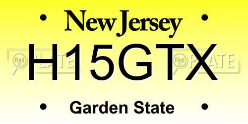 H15GTX New Jersey License Plate