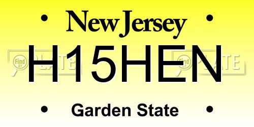 H15HEN New Jersey License Plate