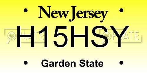 H15HSY New Jersey License Plate