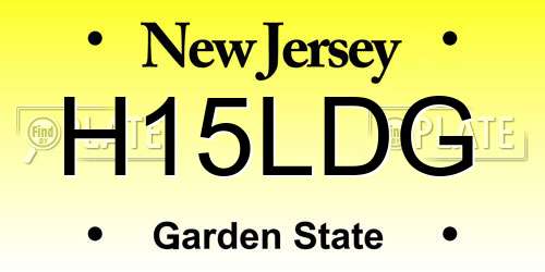 H15LDG New Jersey License Plate