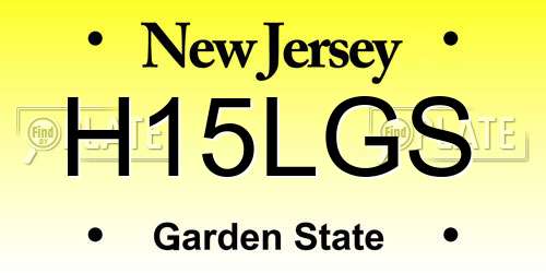 H15LGS New Jersey License Plate