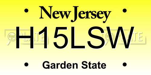 H15LSW New Jersey License Plate