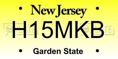 H15MKB New Jersey License Plate