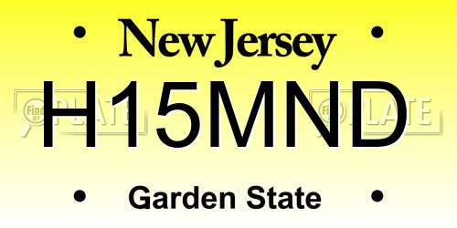 H15MND New Jersey License Plate
