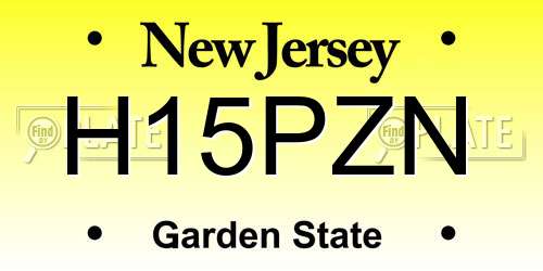 H15PZN New Jersey License Plate