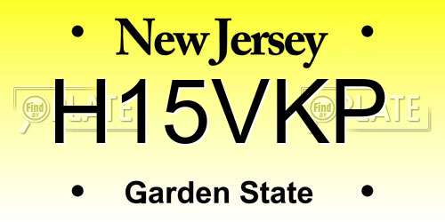 H15VKP New Jersey License Plate