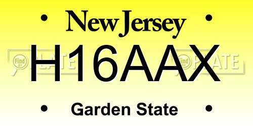 H16AAX New Jersey License Plate