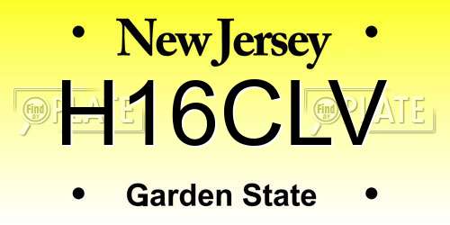 H16CLV New Jersey License Plate