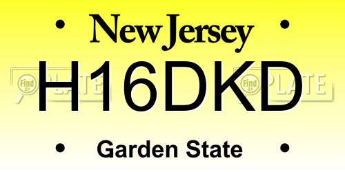 H16DKD New Jersey License Plate