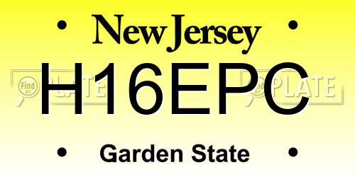 H16EPC New Jersey License Plate