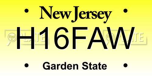 H16FAW New Jersey License Plate