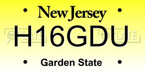 H16GDU New Jersey License Plate