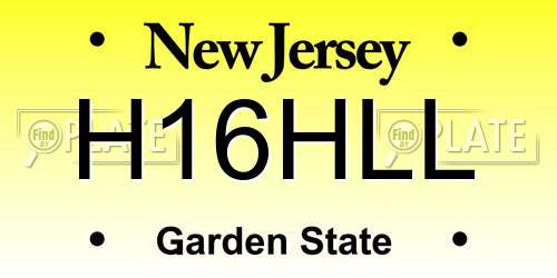 H16HLL New Jersey License Plate