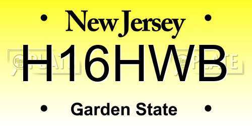 H16HWB New Jersey License Plate