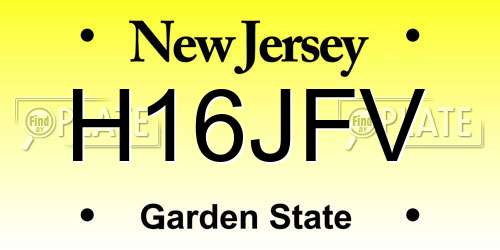 H16JFV New Jersey License Plate