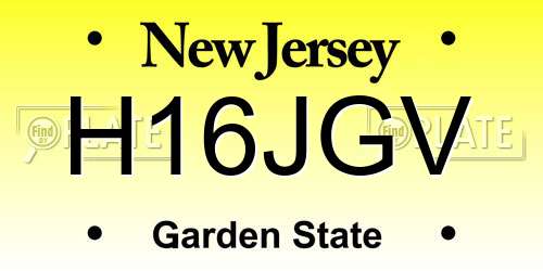 H16JGV New Jersey License Plate