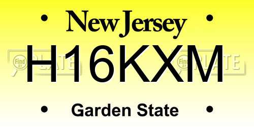 H16KXM New Jersey License Plate