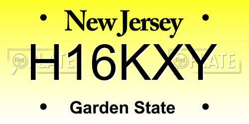 H16KXY New Jersey License Plate