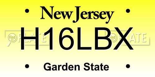 H16LBX New Jersey License Plate