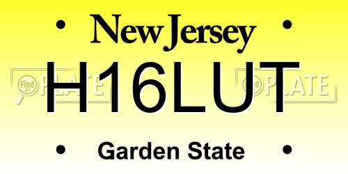 H16LUT New Jersey License Plate