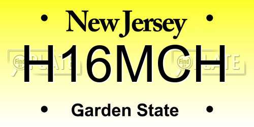 H16MCH New Jersey License Plate