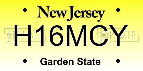 H16MCY New Jersey License Plate