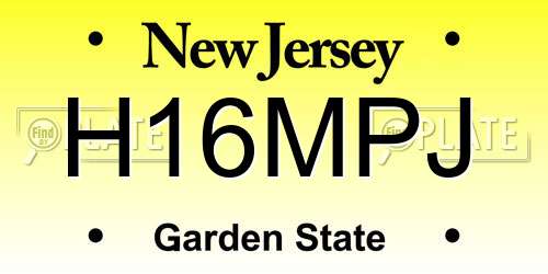 H16MPJ New Jersey License Plate