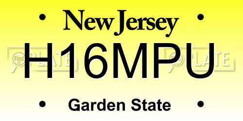 H16MPU New Jersey License Plate