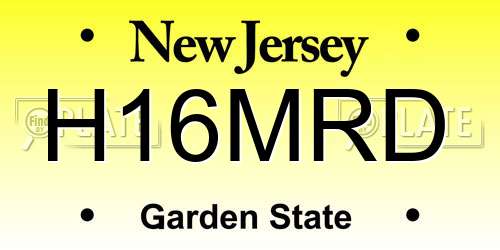 H16MRD New Jersey License Plate