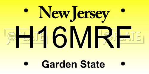 H16MRF New Jersey License Plate
