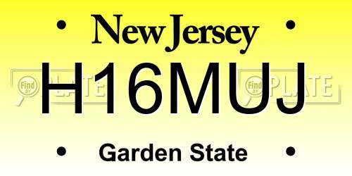 H16MUJ New Jersey License Plate