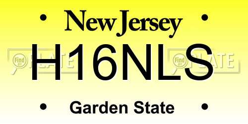 H16NLS New Jersey License Plate