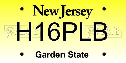 H16PLB New Jersey License Plate