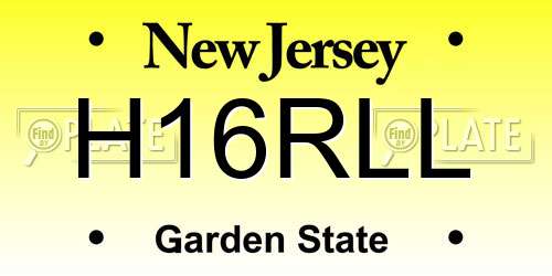 H16RLL New Jersey License Plate