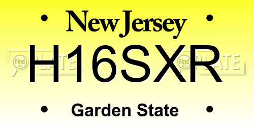 H16SXR New Jersey License Plate