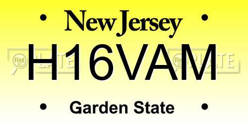 H16VAM New Jersey License Plate
