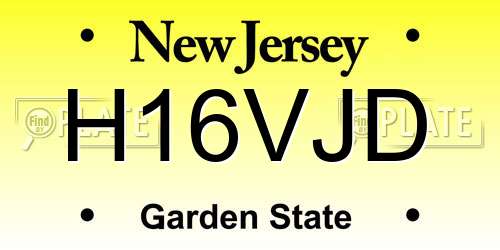 H16VJD New Jersey License Plate
