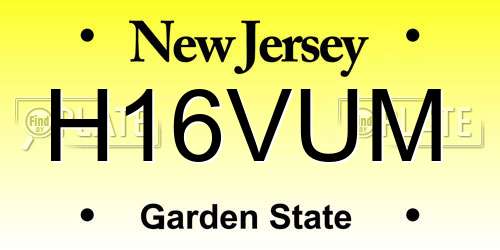 H16VUM New Jersey License Plate
