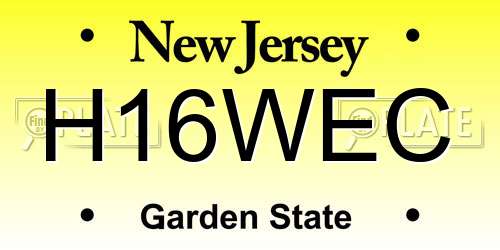 H16WEC New Jersey License Plate
