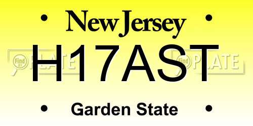H17AST New Jersey License Plate