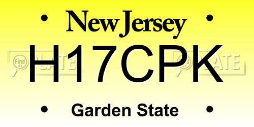 H17CPK New Jersey License Plate