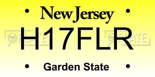 H17FLR New Jersey License Plate