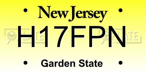 H17FPN New Jersey License Plate