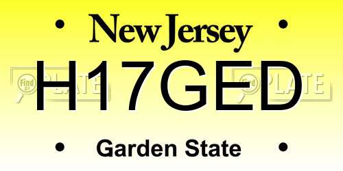 H17GED New Jersey License Plate